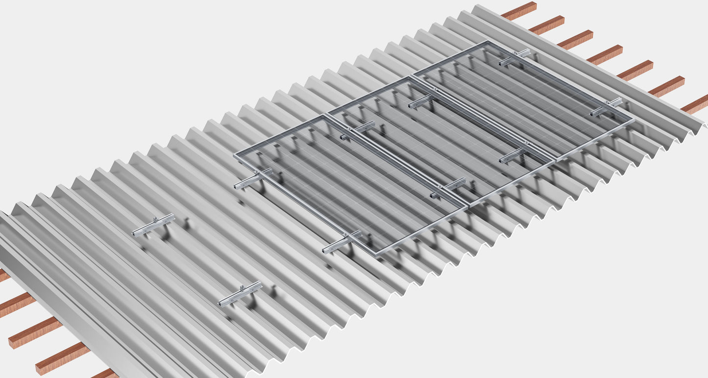 1x4-Montageset Trapezblech Kurzschiene